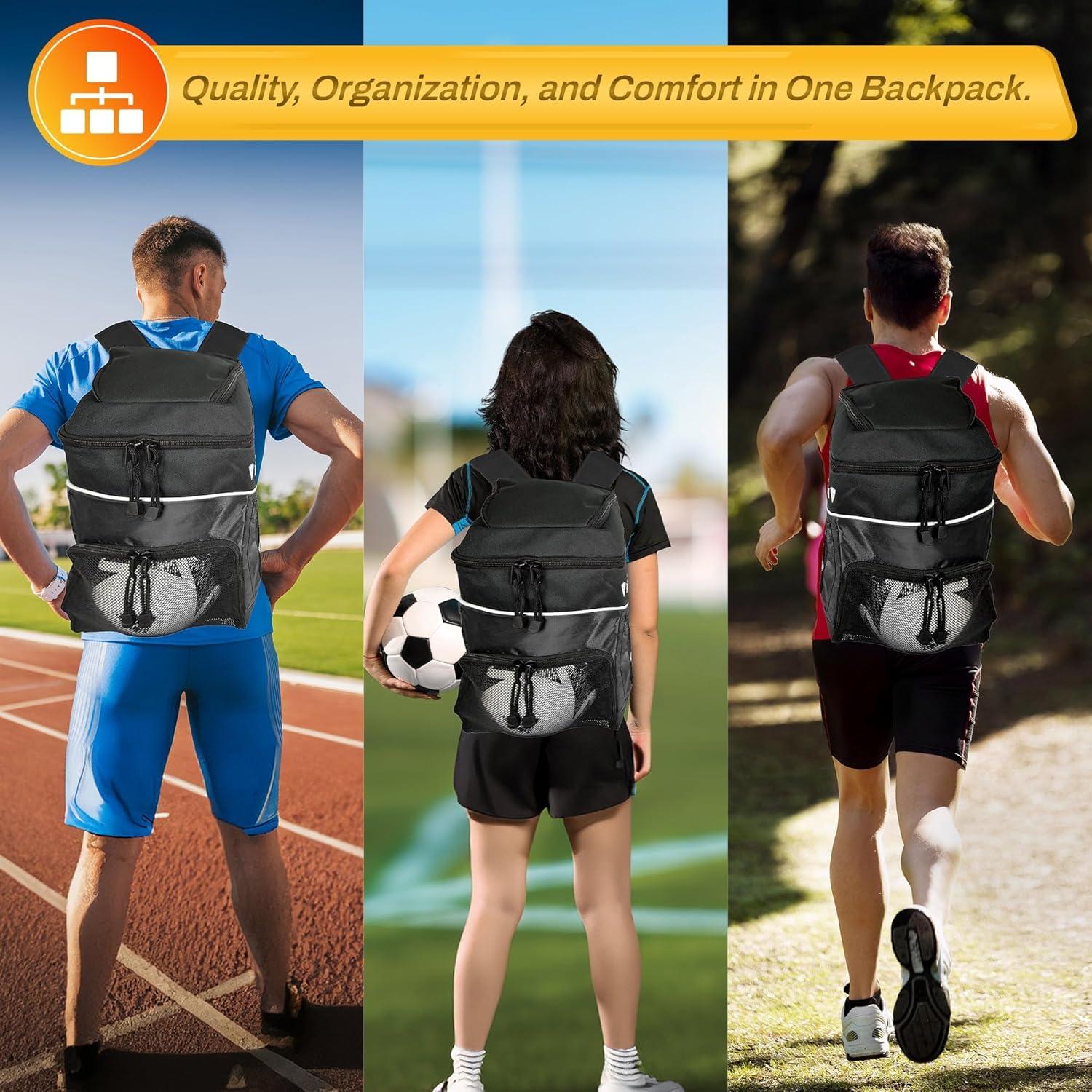 Mochila de Fútbol Vizari Titan - Resistente al Agua, Negro