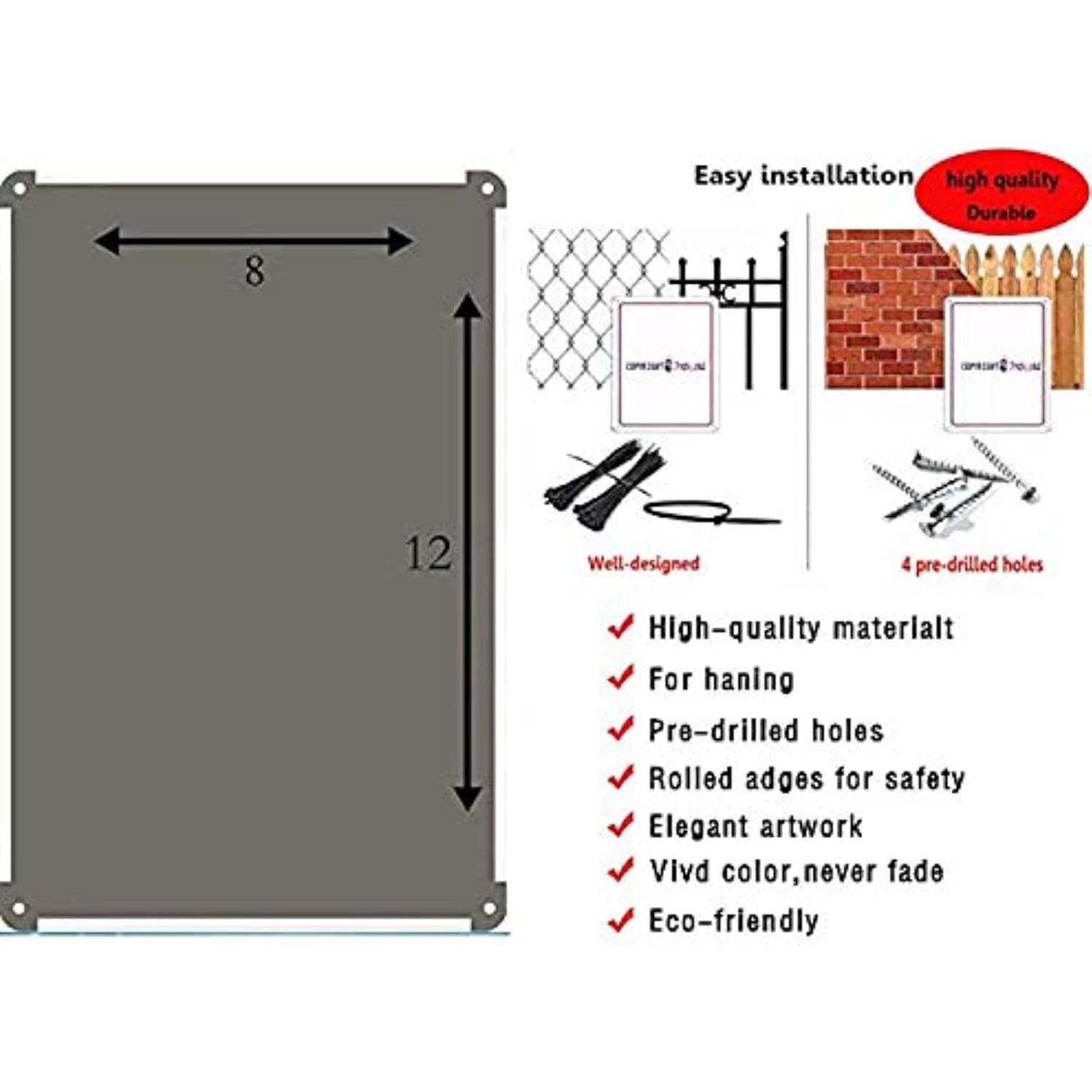 Cartel de metal retro Eletina 20x30 cm Sal de mi propiedad