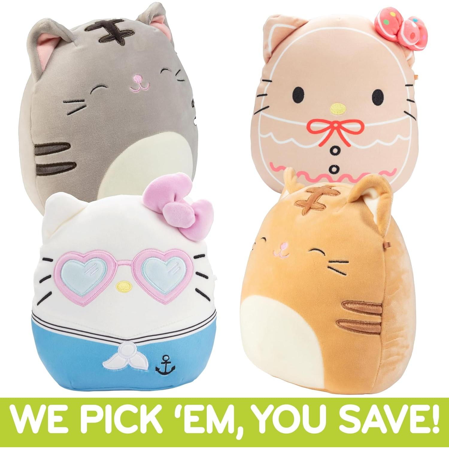 Squishmallows Set de 3 Gatos 20 cm Jazwares - Peluches Suaves