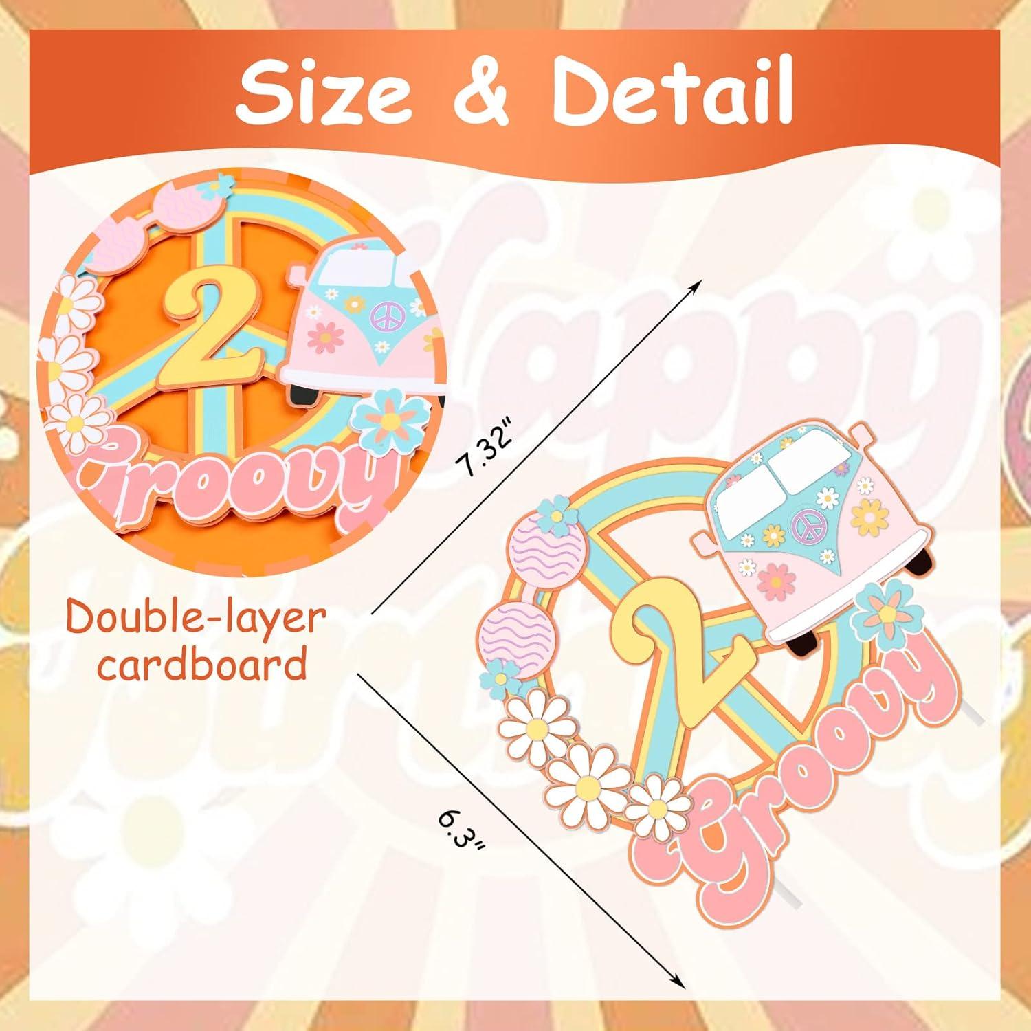 Adorno de Pastel 2 Groovy Cheereveal Rosa 15x17 cm