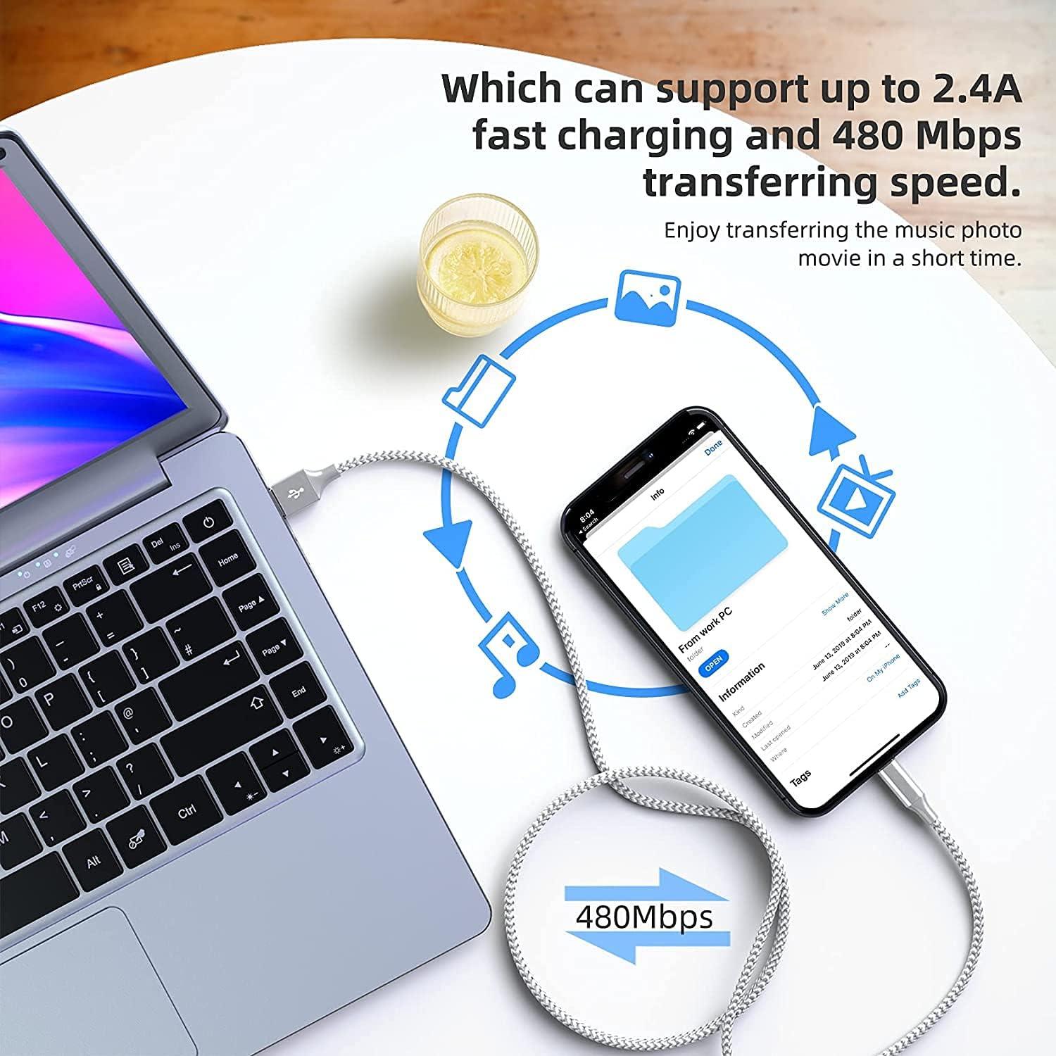 Cargador Rápido Bkayp 3pack 3.05m Cable Lightning MFi