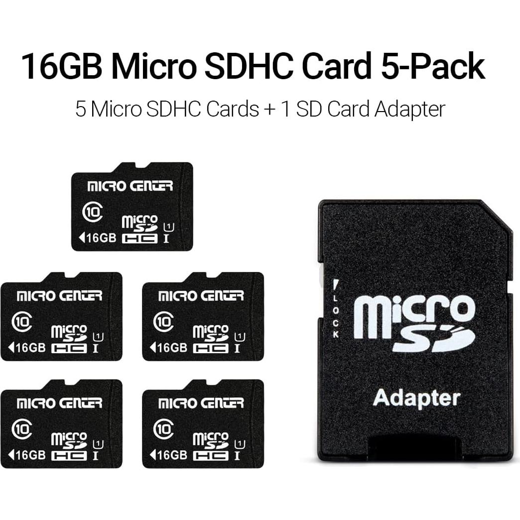 Micro SDHC 16GB Clase 10 Inland - 5 Paquete con Adaptador