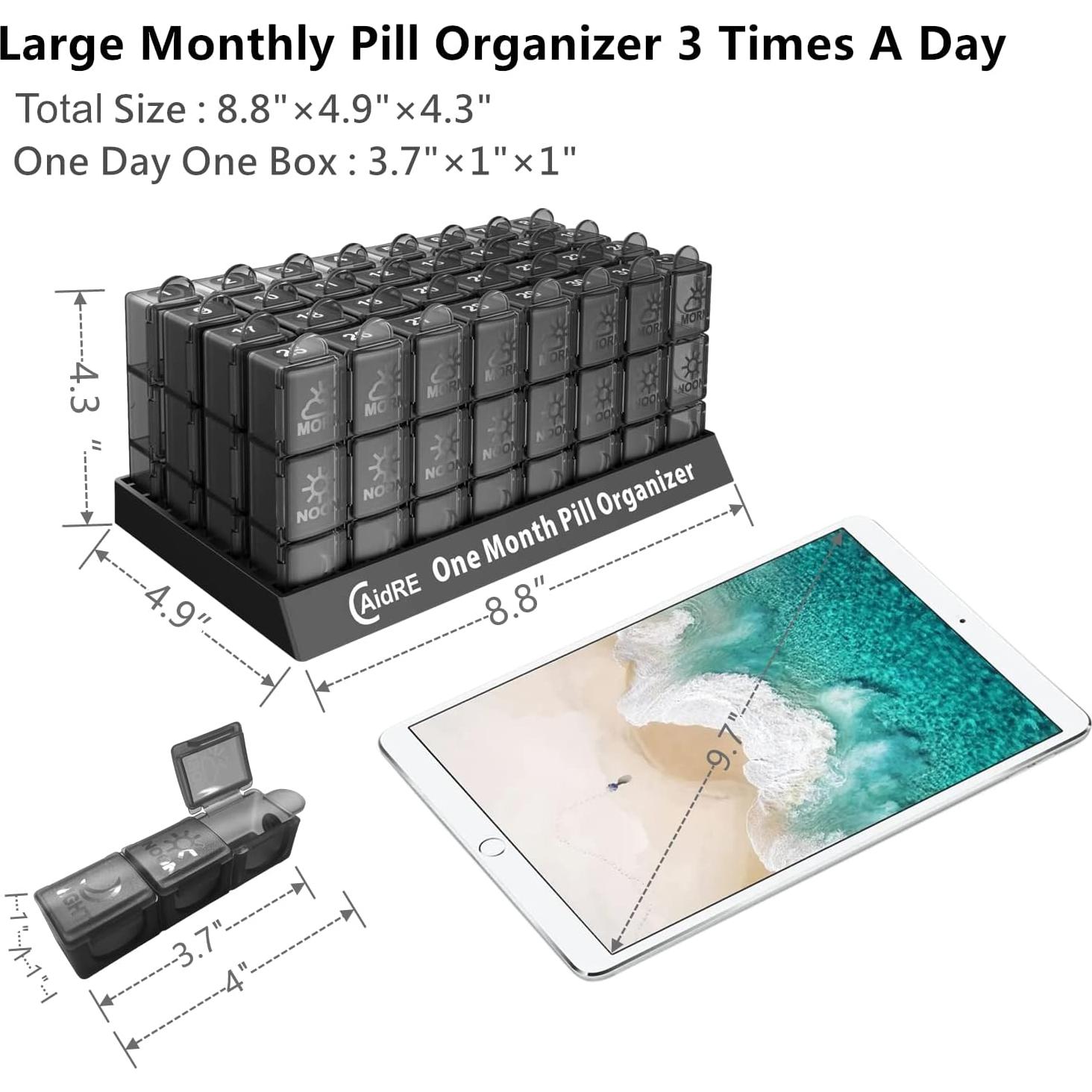 Organizador de Pastillas Mensual NewgGra 31 Días 3 Veces al Día