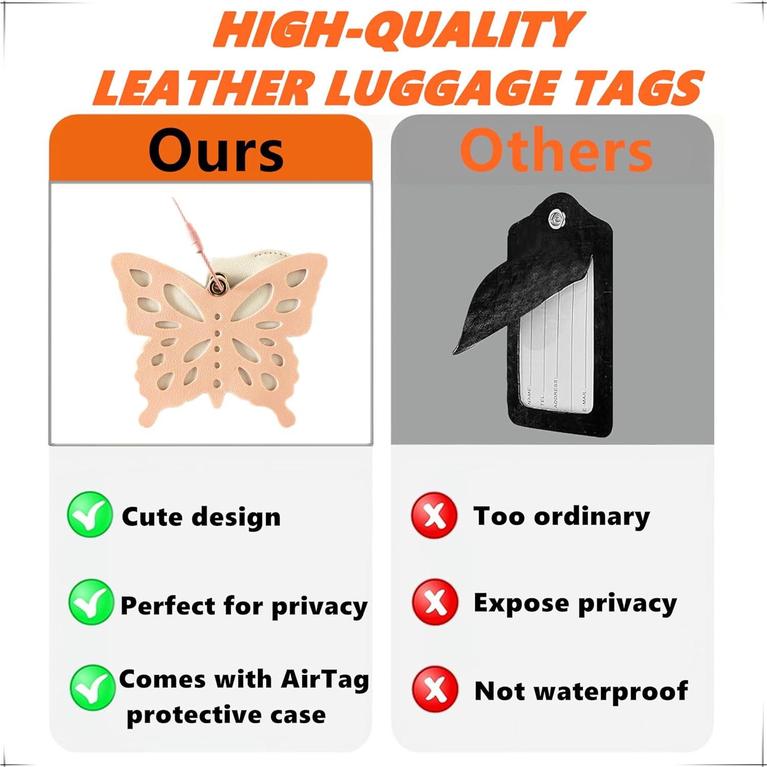 Soporte para Etiqueta de Equipaje ZOUITY con AirTag Oculto Mariposa B