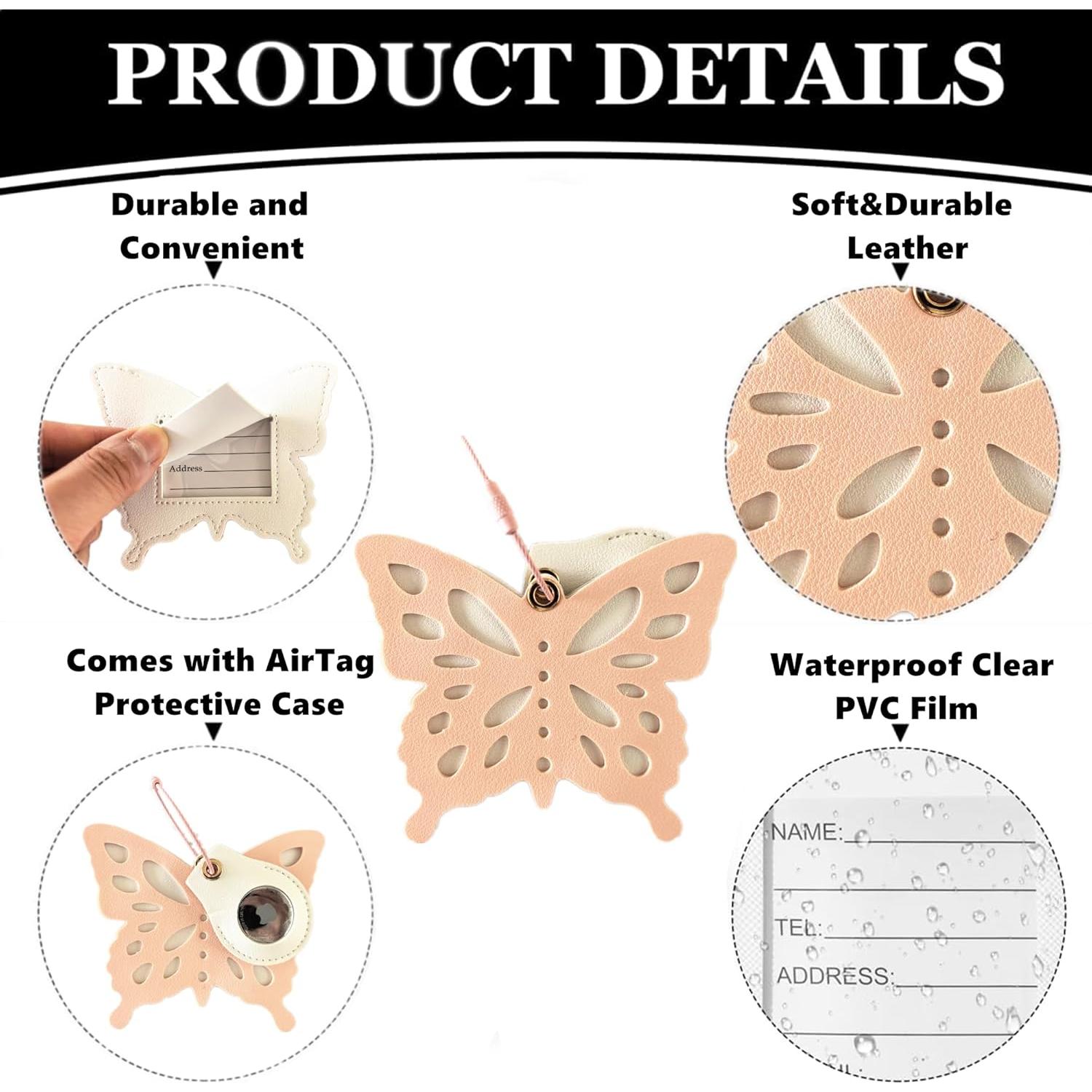 Soporte para Etiqueta de Equipaje ZOUITY con AirTag Oculto Mariposa B