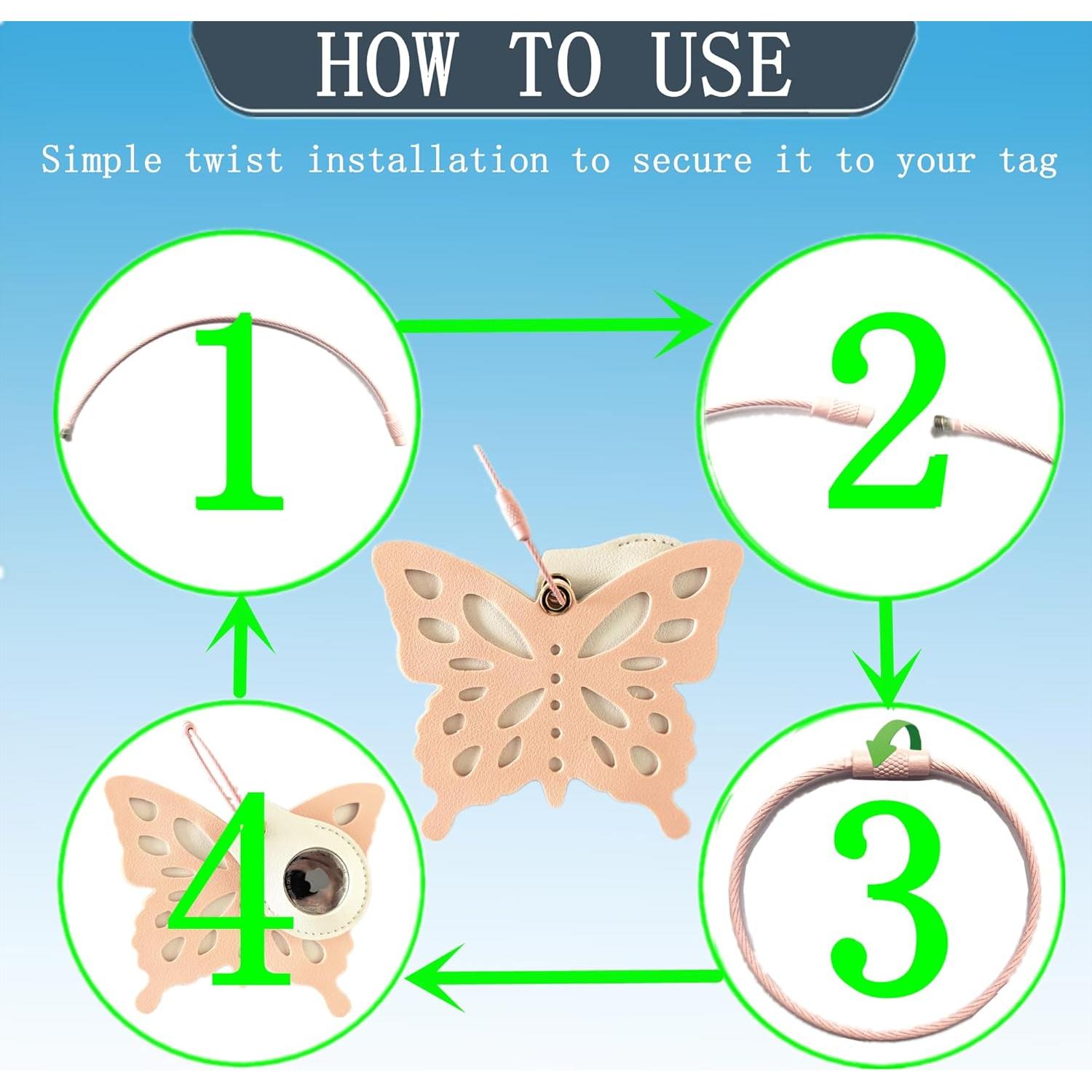 Soporte para Etiqueta de Equipaje ZOUITY con AirTag Oculto Mariposa B
