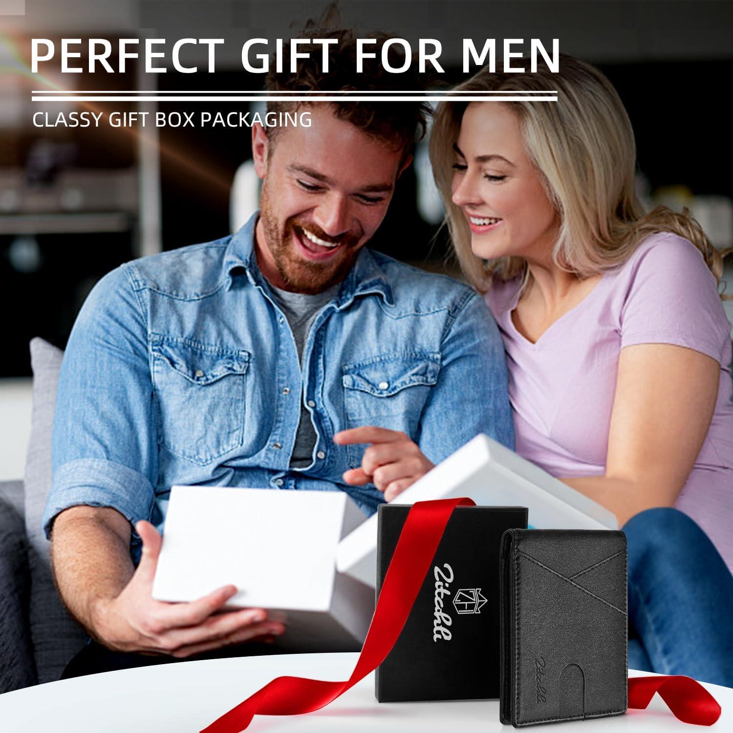 Billetera delgada Zitahli para hombres con bloqueo RFID - Negro