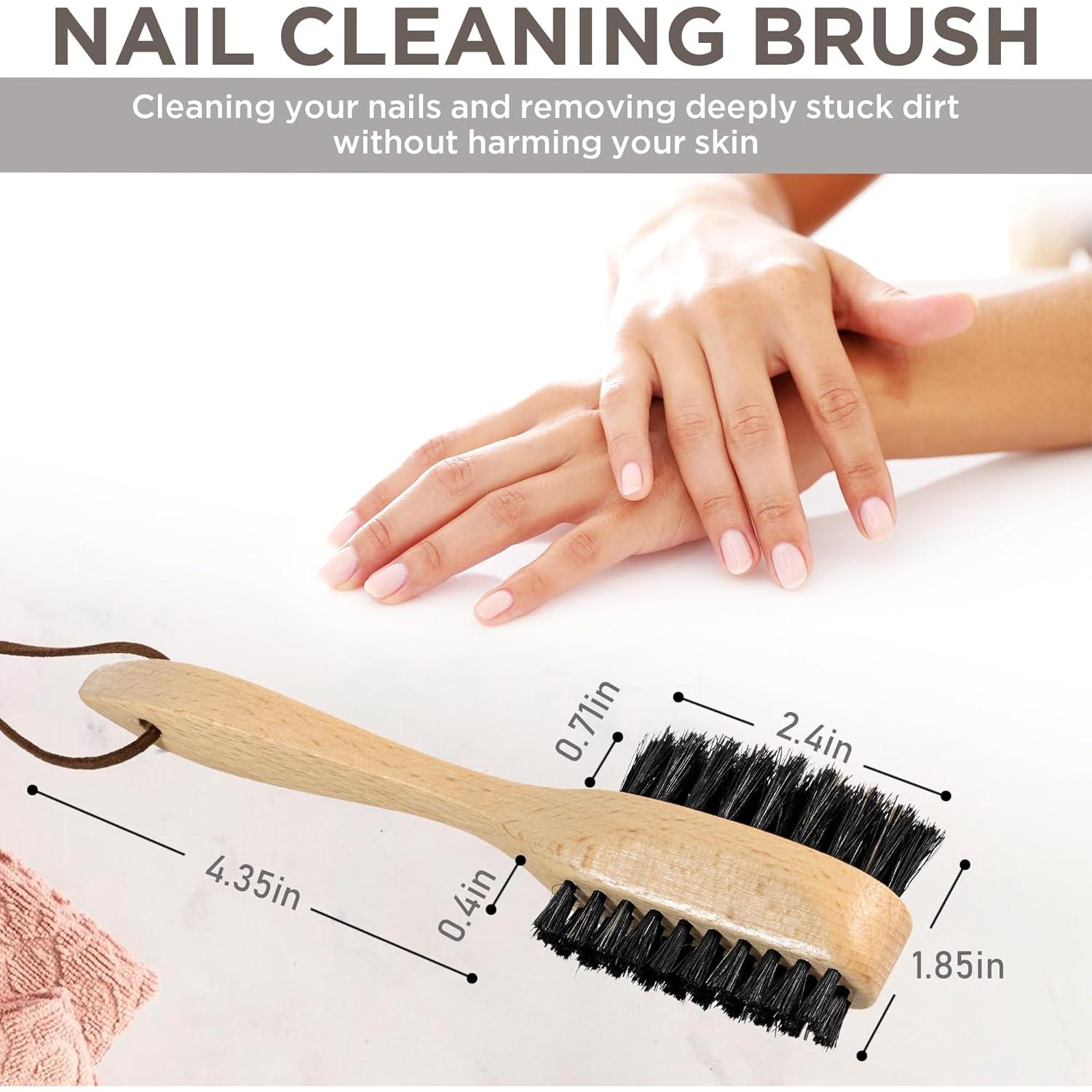 Cepillo de Uñas Takavu de Madera Natural y Cerdas Negras