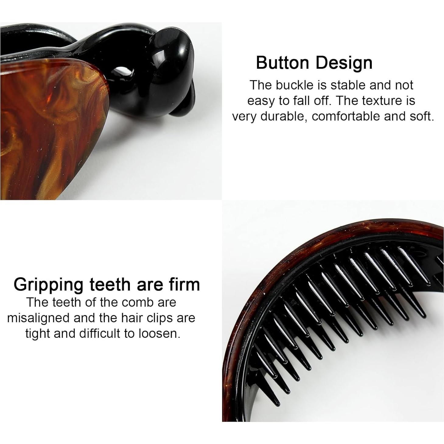 Clip de Cabello Curvado Francés Mistofu 3 Pcs Ámbar 01