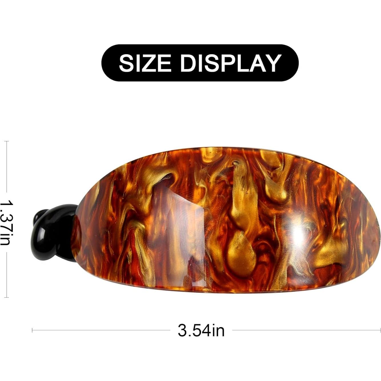 Clip de Cabello Curvado Francés Mistofu 3 Pcs Ámbar 01