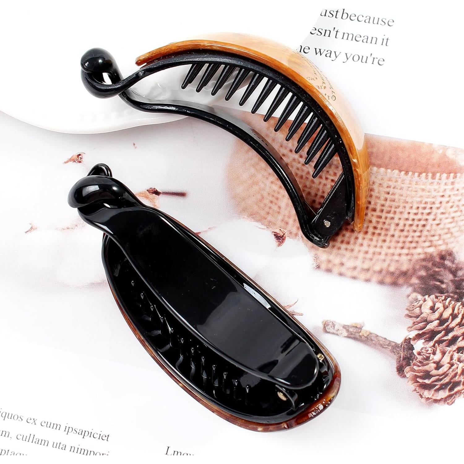 Clip de Cabello Curvado Francés Mistofu 3 Pcs Ámbar 01