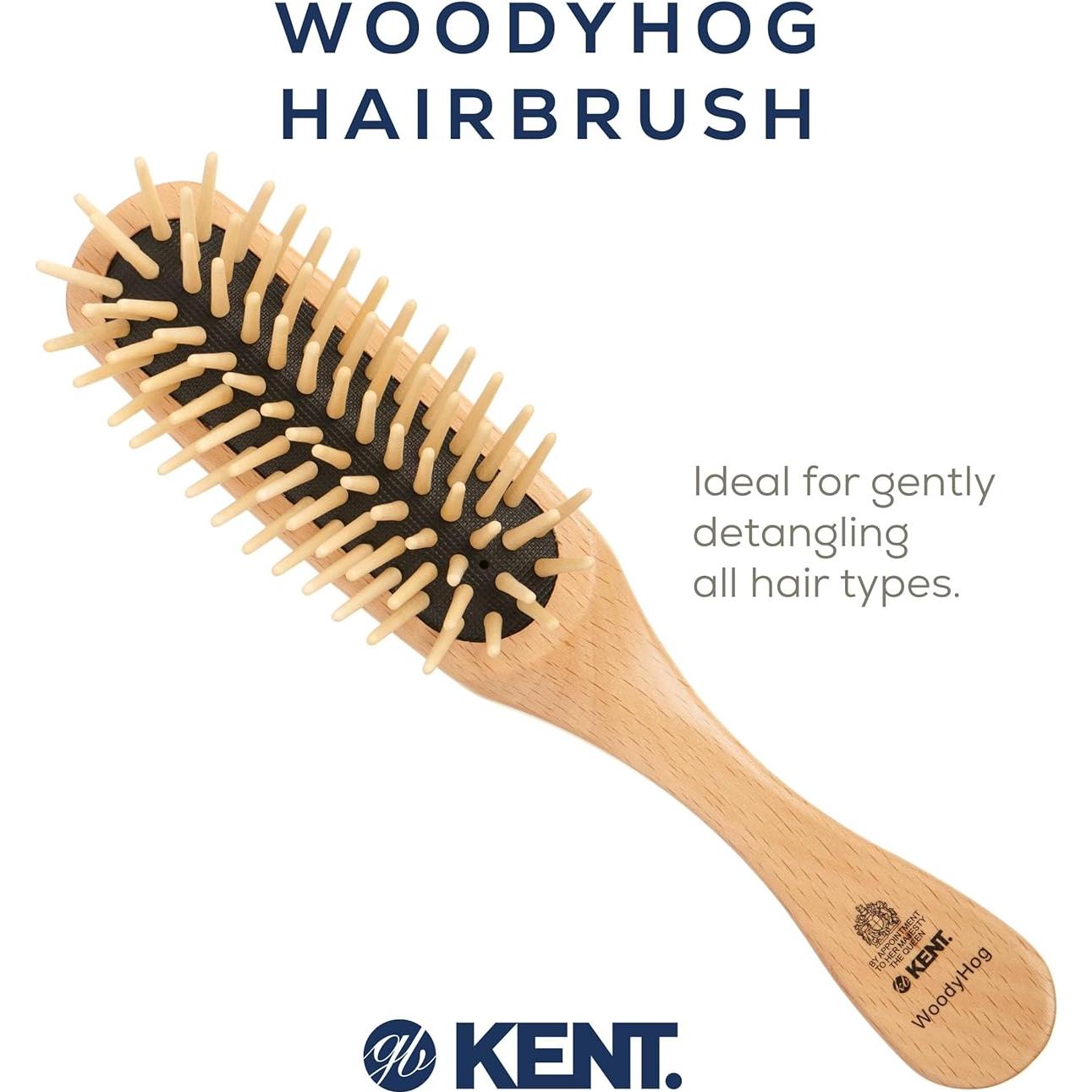 Cepillo Desenredante Kent Woodyhog Madera Natural 21.5 cm