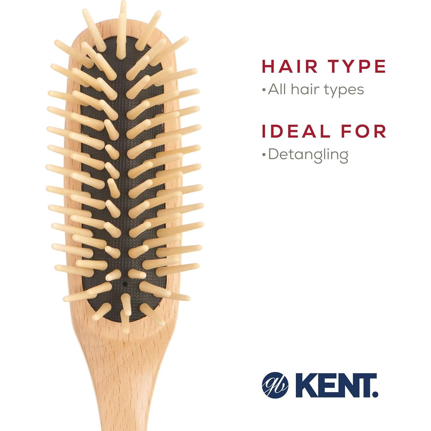 Cepillo Desenredante Kent Woodyhog Madera Natural 21.5 cm