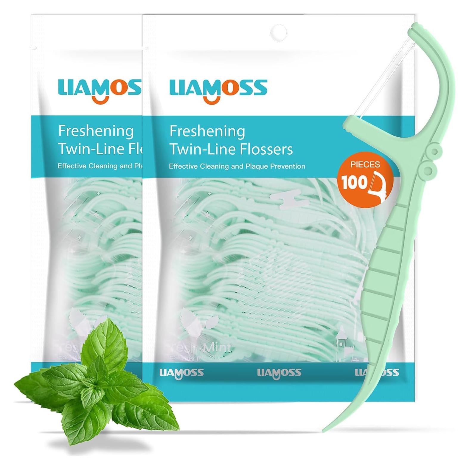 Hilo Dental Doble LIAMOSS Menta 200 Unidades Viaje