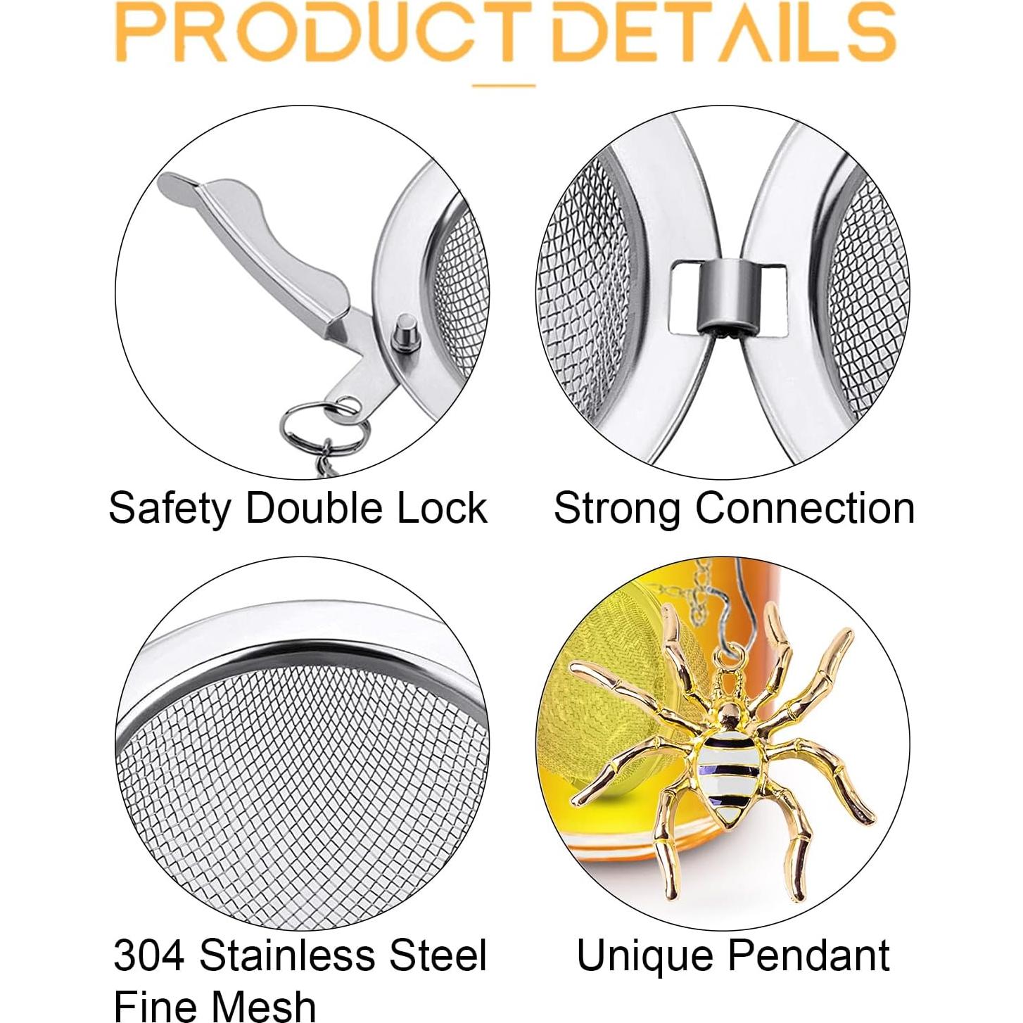 Infusor de Té 2 pcs TeaSanavie Abeja y Araña Acero Inoxidable