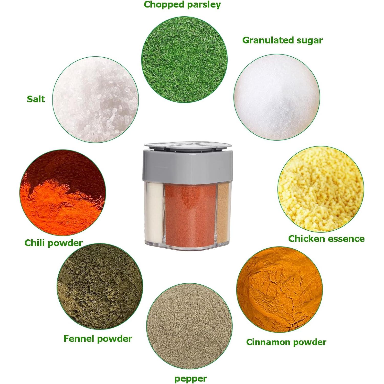 Paquete de 2 Contenedores de Especias Miayon 4 en 1 Gris