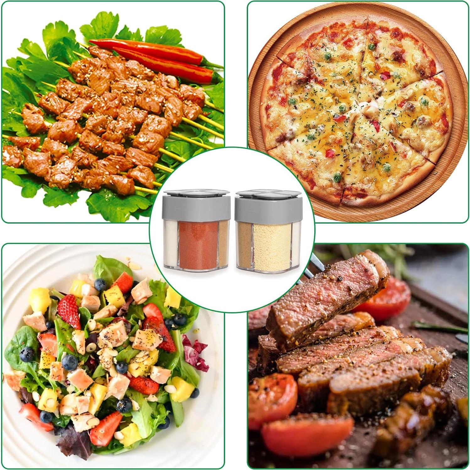 Paquete de 2 Contenedores de Especias Miayon 4 en 1 Gris