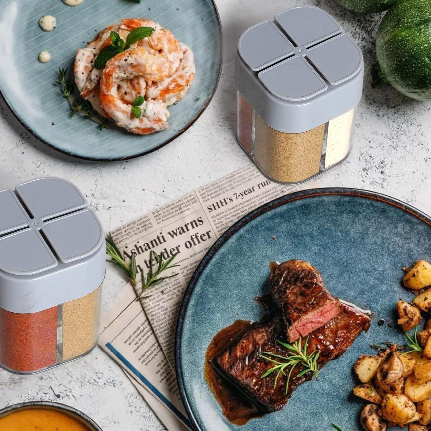 Paquete de 2 Contenedores de Especias Miayon 4 en 1 Gris