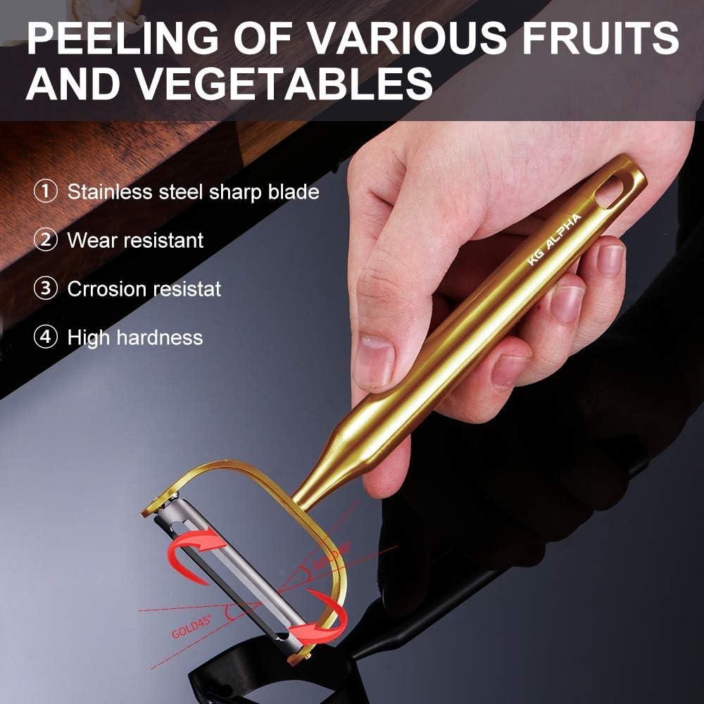 Pelador de Verduras KG-Alpha Acero Inoxidable Dorado Ergonómico