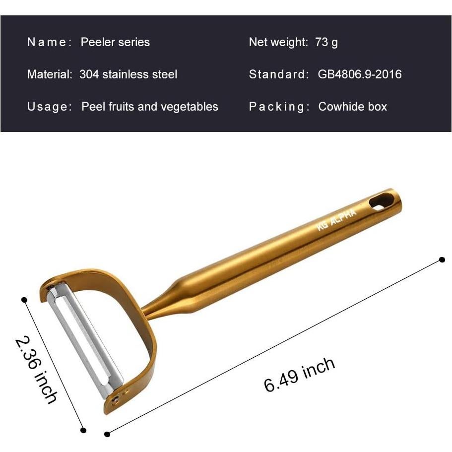 Pelador de Verduras KG-Alpha Acero Inoxidable Dorado Ergonómico