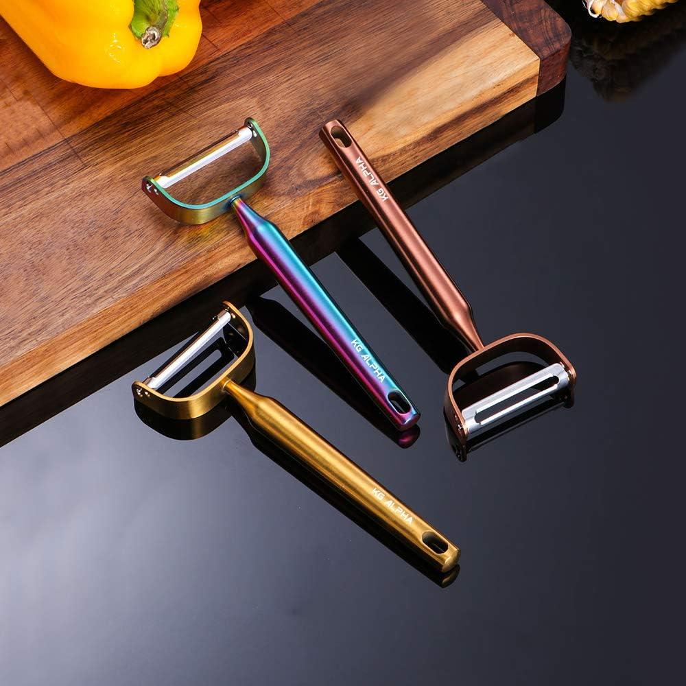 Pelador de Verduras KG-Alpha Acero Inoxidable Dorado Ergonómico