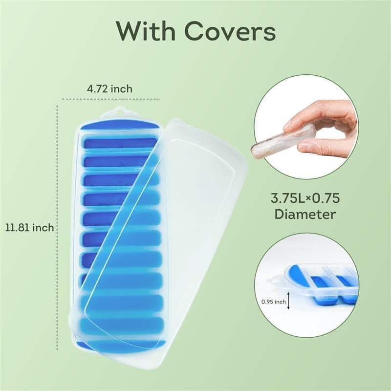 Bandeja de Hielo de Silicona Lily's Home 2PK con Tapa 30x12 cm