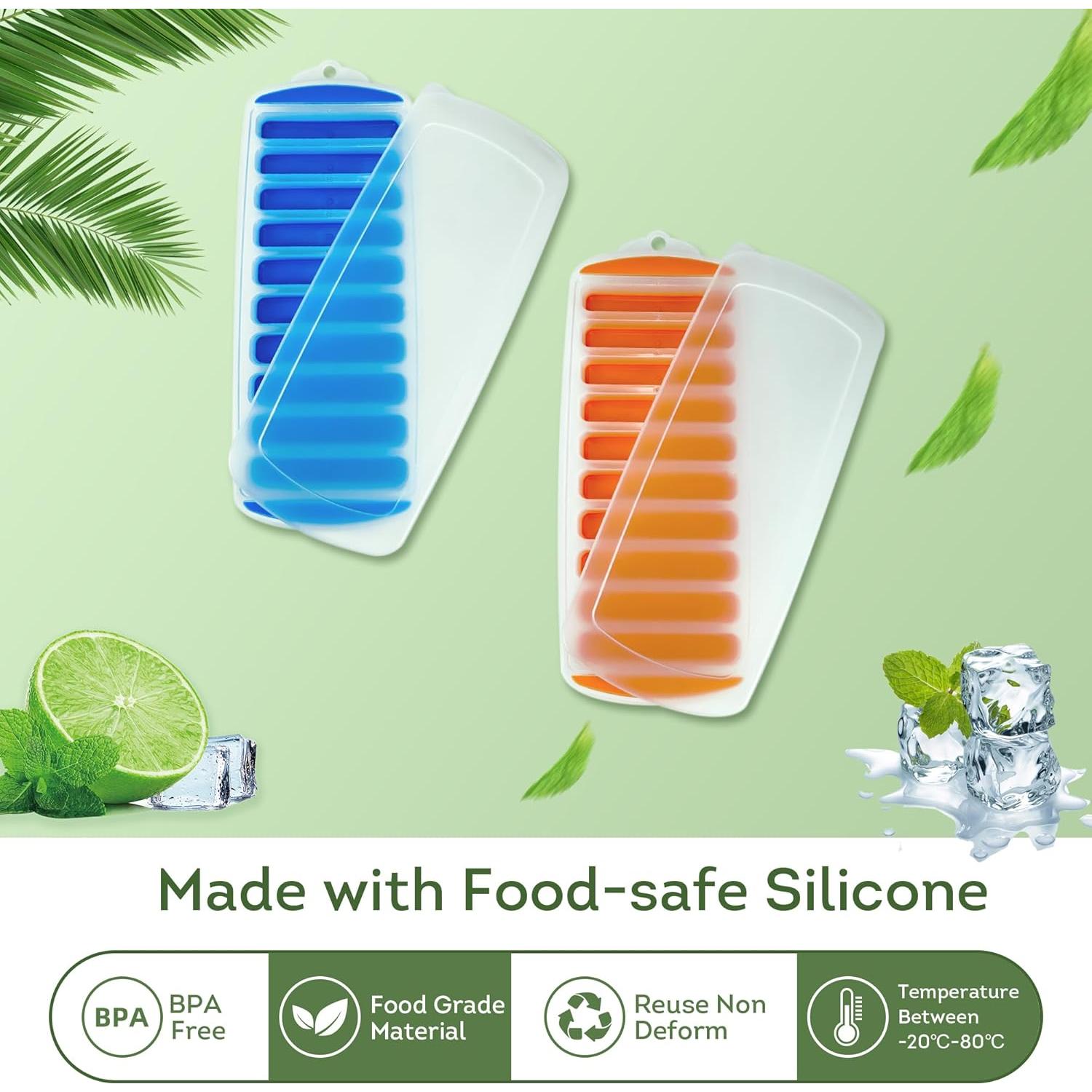 Bandeja de Hielo de Silicona Lily's Home 2PK con Tapa 30x12 cm