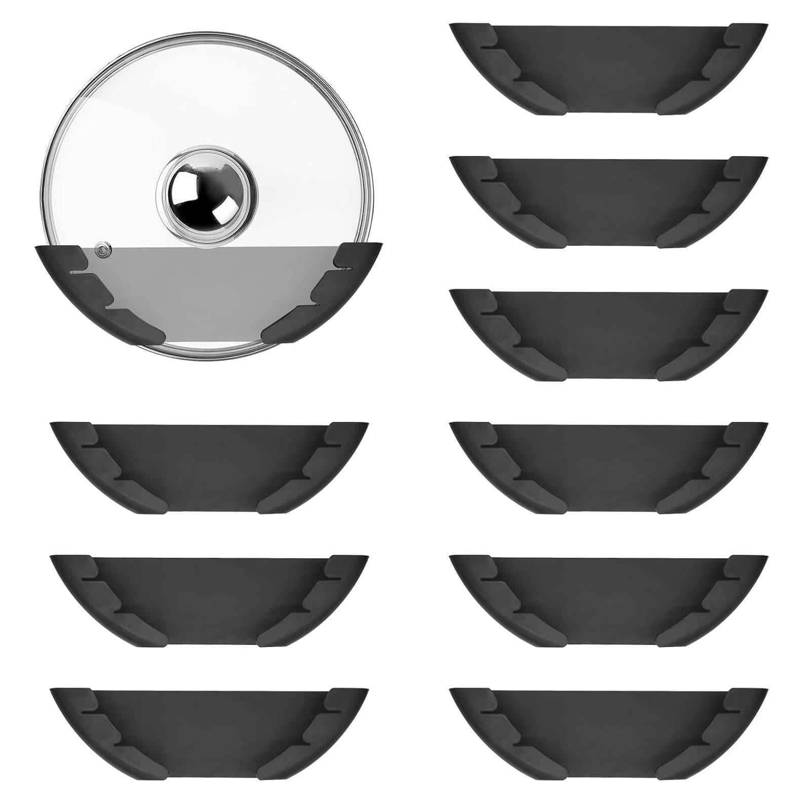 Organizador de Tapas de Olla VOBUYING 10 Pcs Negro Ajustable