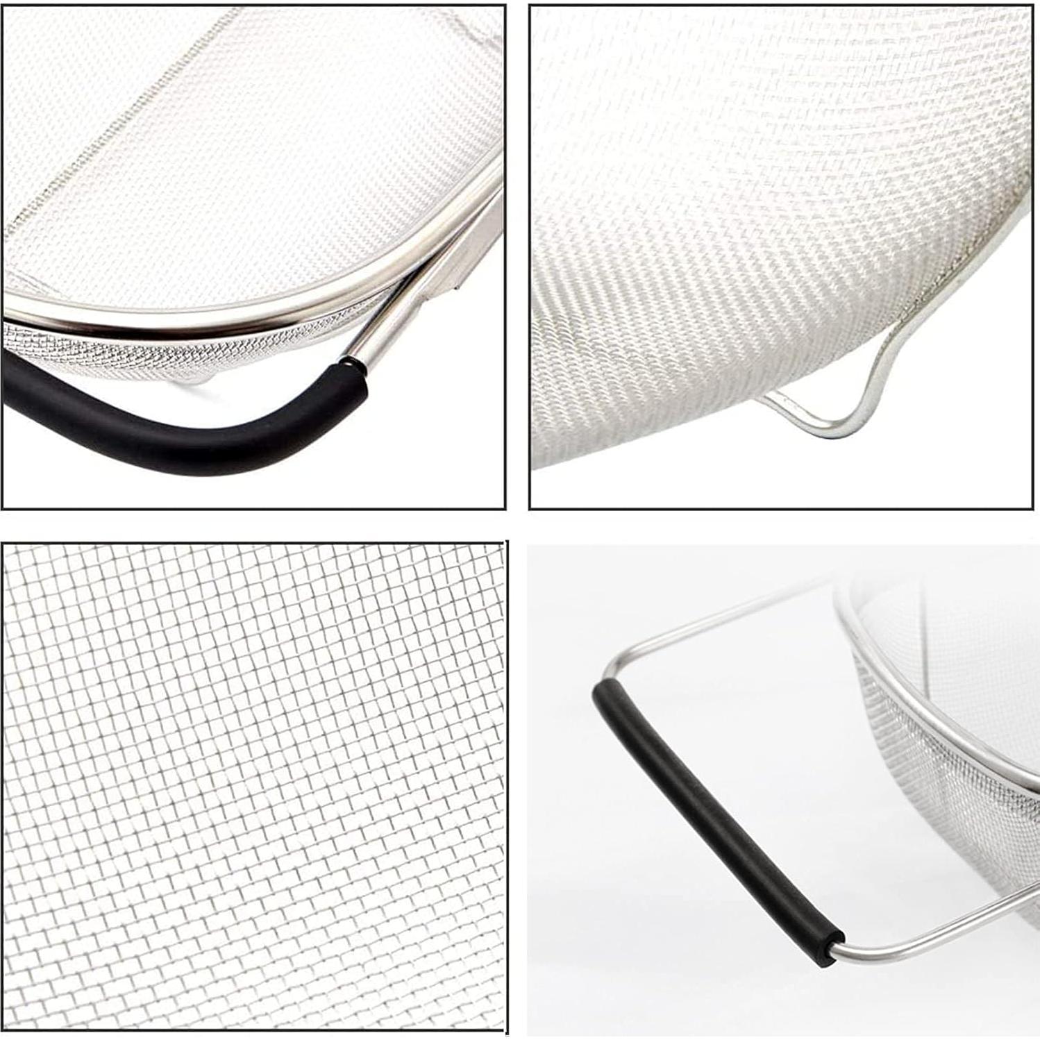 Colador de Acero Inoxidable AJIODA 4 Cuartos Expandible Negro