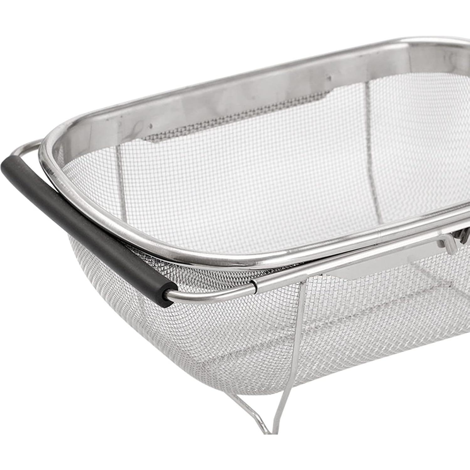 Colador de Acero Inoxidable AJIODA 4 Cuartos Expandible Negro