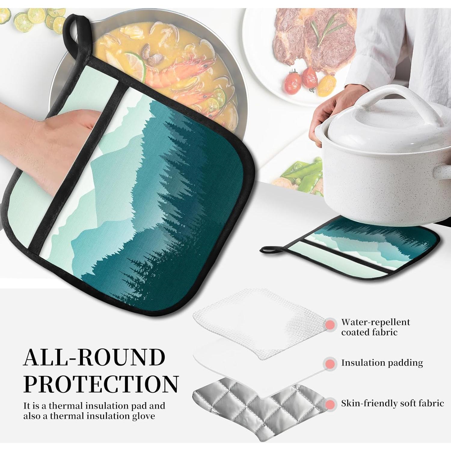 Agarradera de Cocina JYCardPKT Resistente al Calor Verde