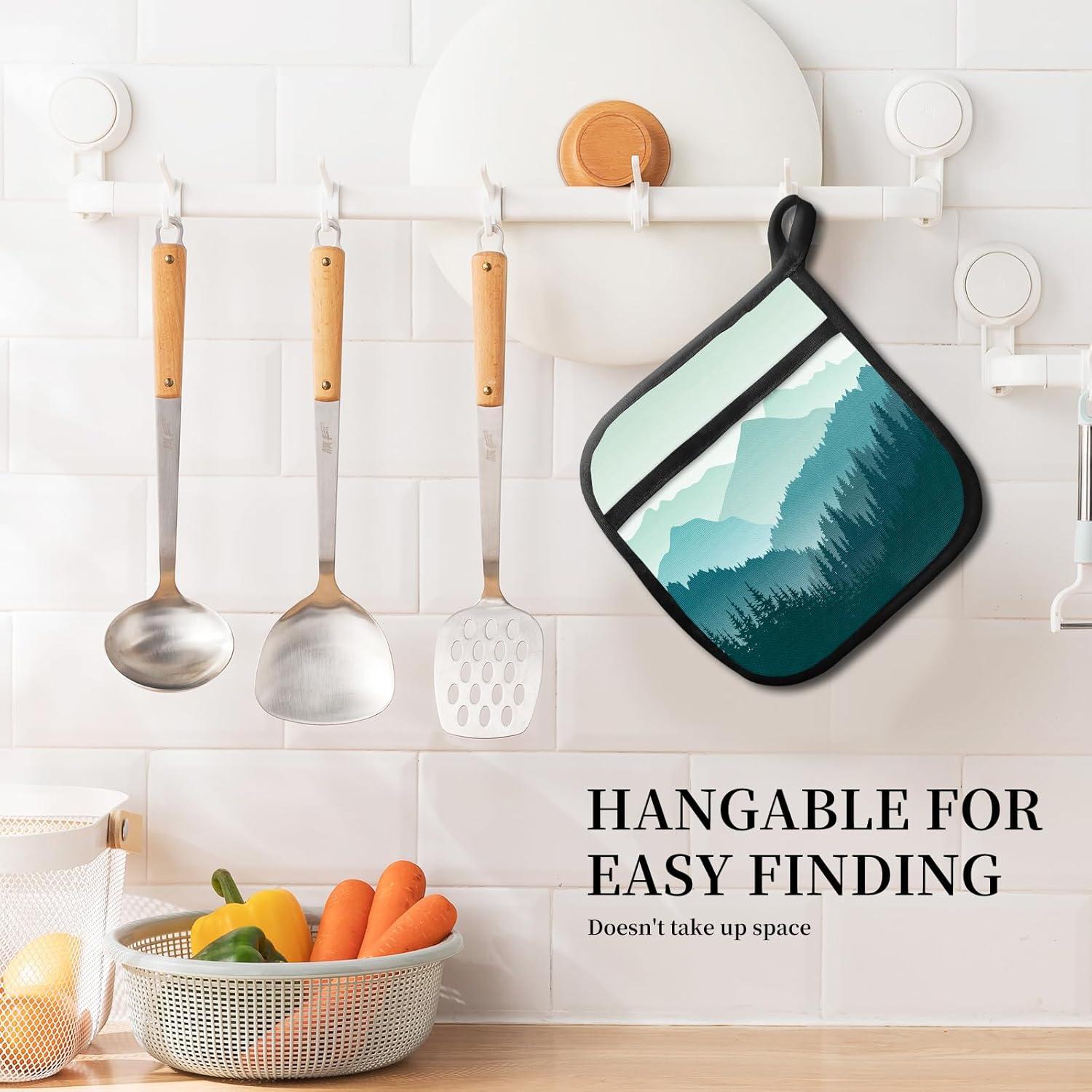 Agarradera de Cocina JYCardPKT Resistente al Calor Verde