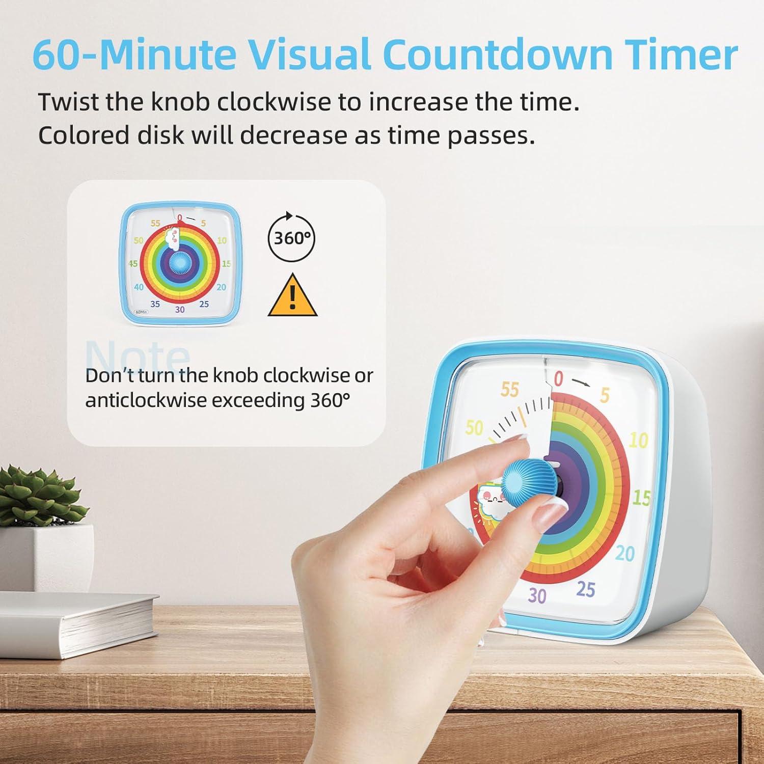 Temporizador Visual Ainowes 60 Minutos Azul para Niños y Adultos