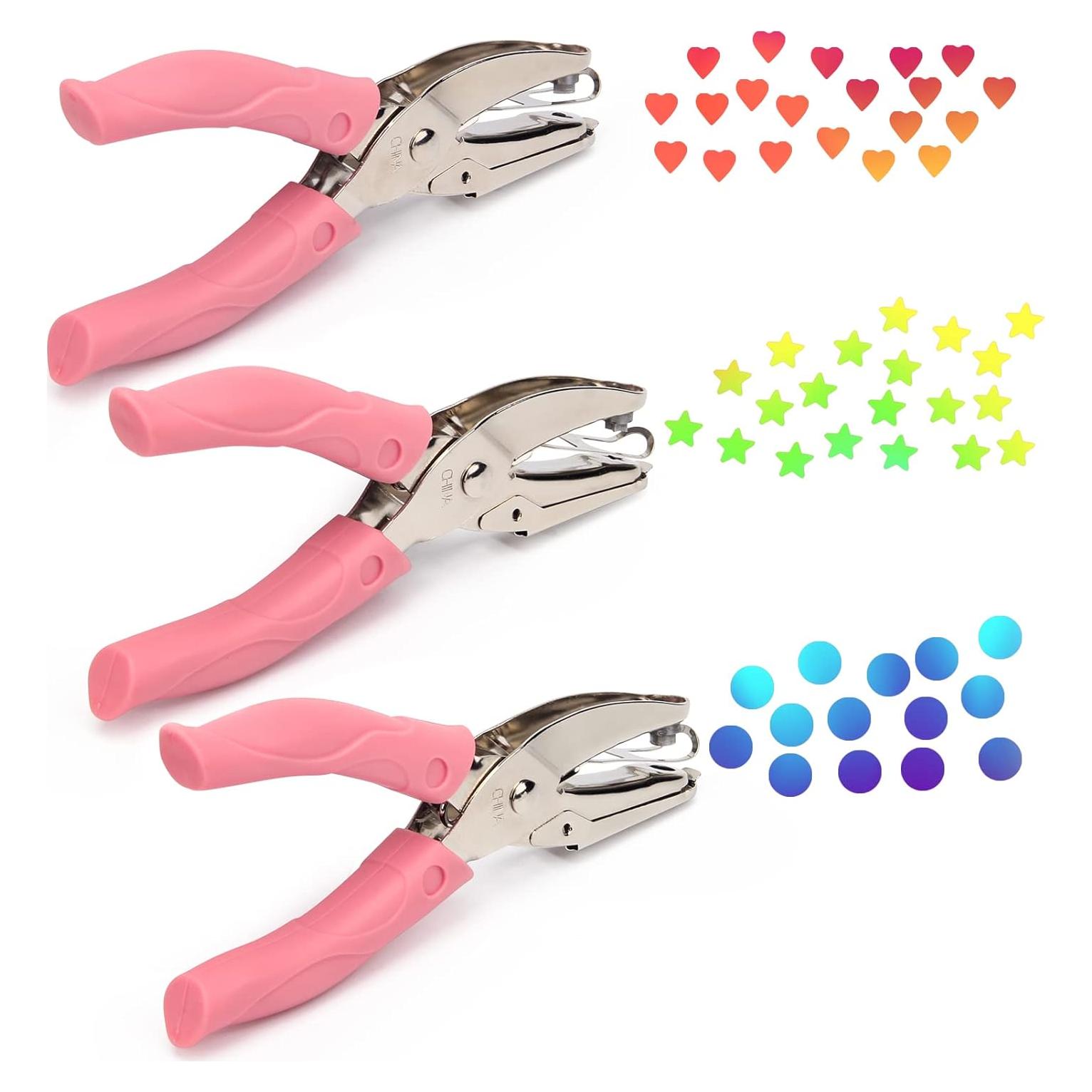 Punch de Papel Coolrunner 3 Piezas Formas Círculo Estrella Corazón