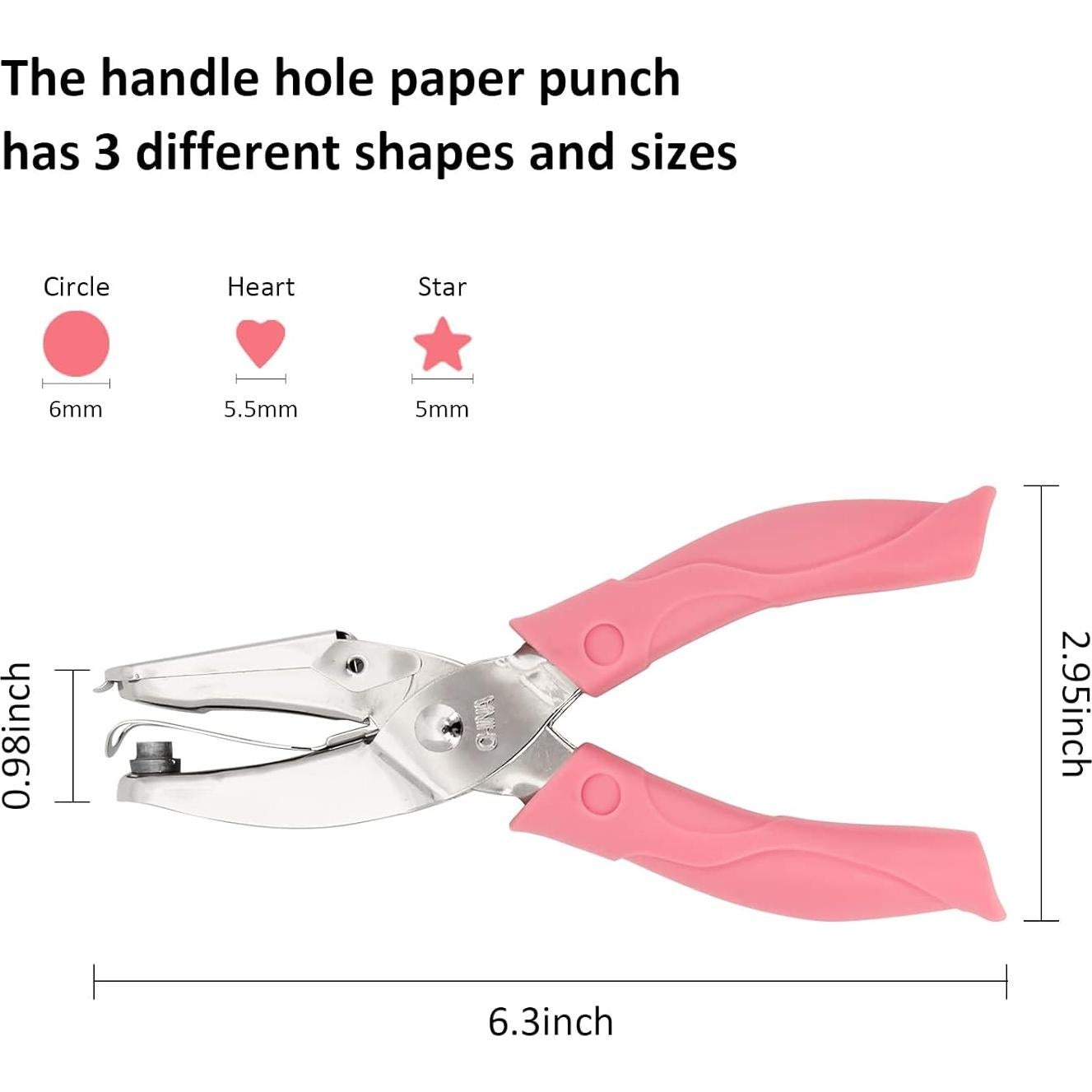 Punch de Papel Coolrunner 3 Piezas Formas Círculo Estrella Corazón