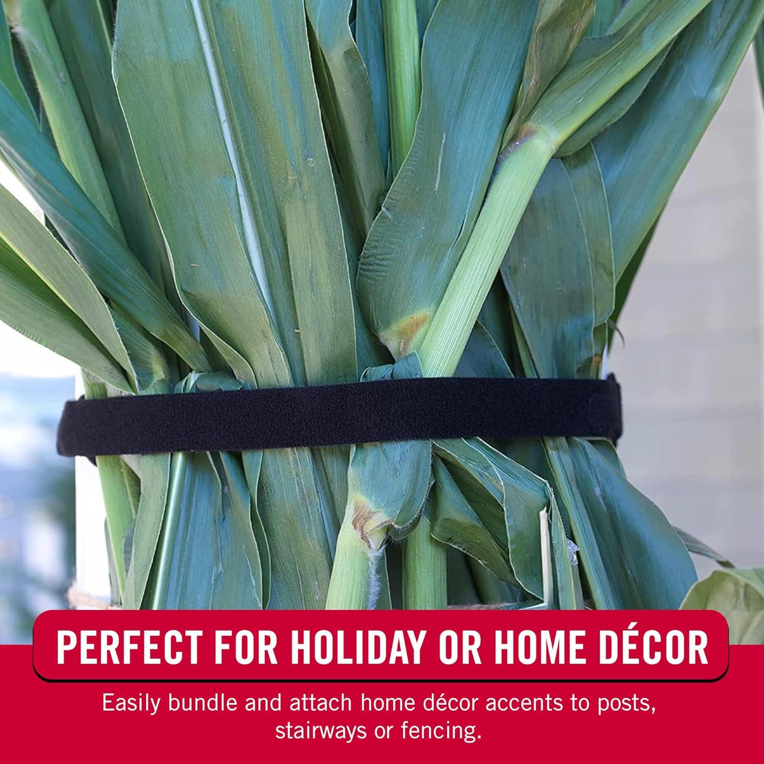 Correas Anchas VELCRO 1 pulg x 9 m Reutilizables Negro