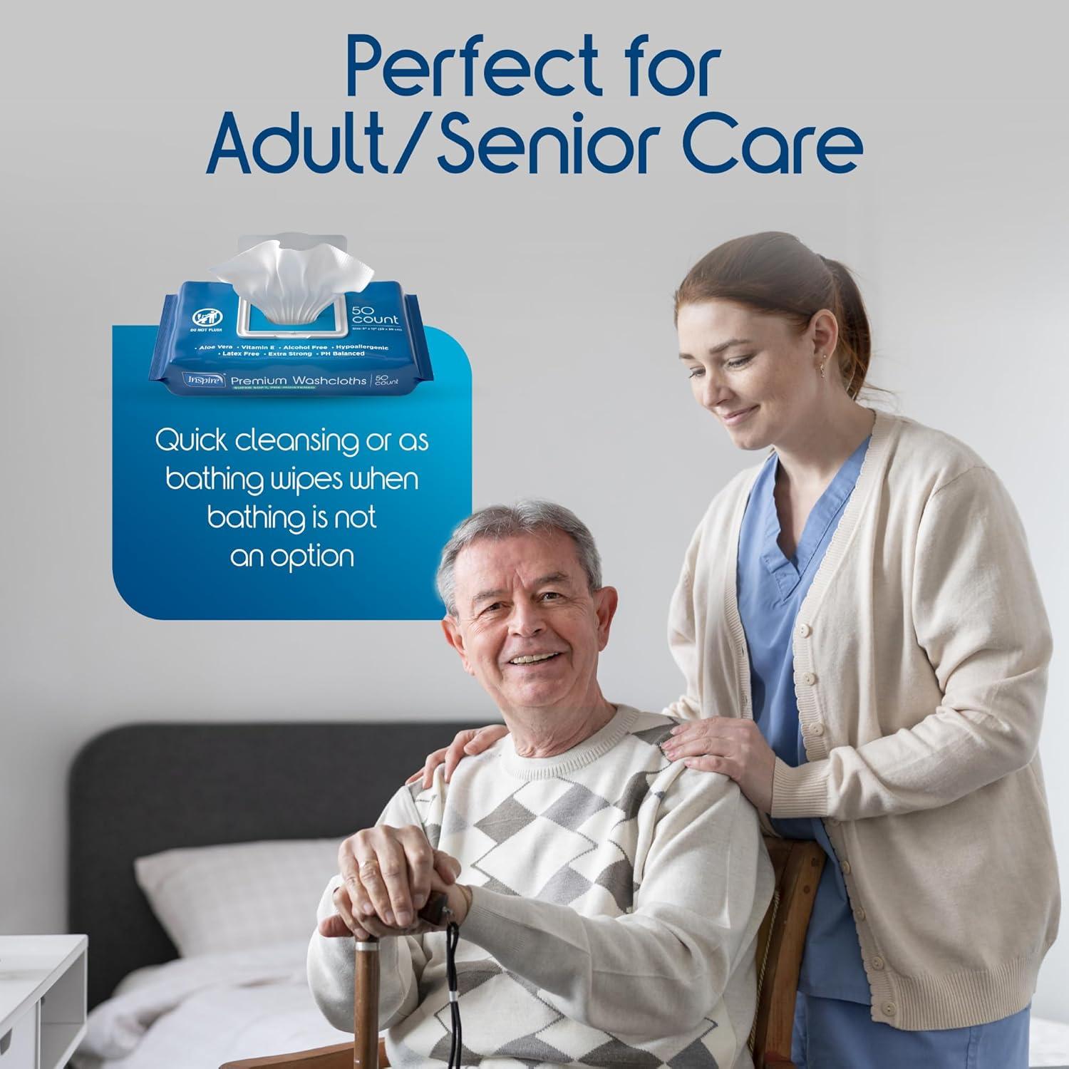 Toallitas Húmedas para Adultos Inspire, 50 Unidades 20x30 cm