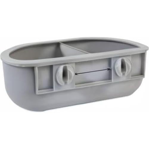 Comedero Doble Petmate 1 Cuenta Gris 16.8x13.4cm