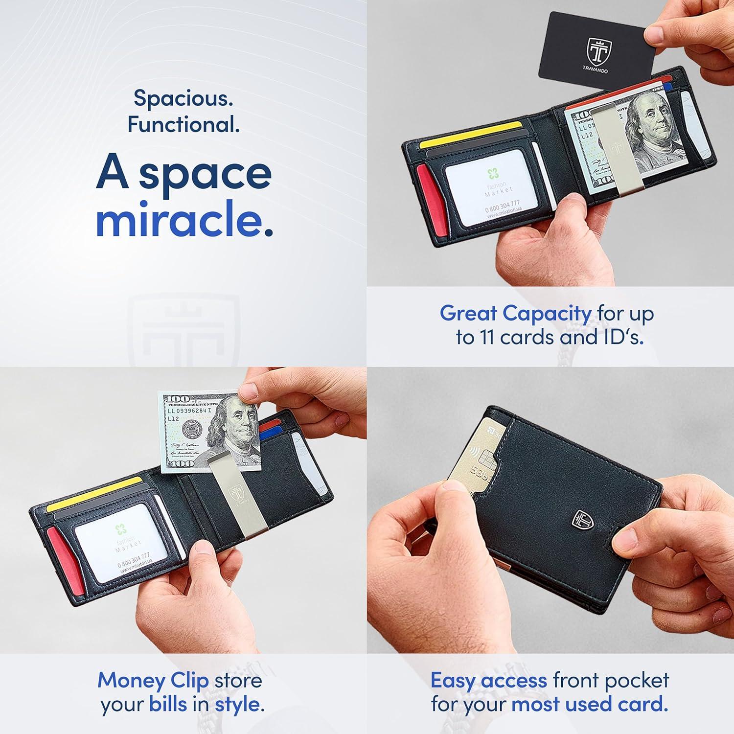 Cartera Slim TRAVANDO AUSTIN para Hombre con Clip RFID