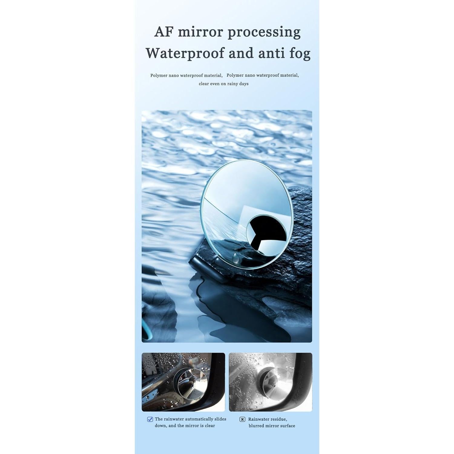 Espejo de Punto Ciego KARKOR Redondo Ajustable 360° - Paquete de 2