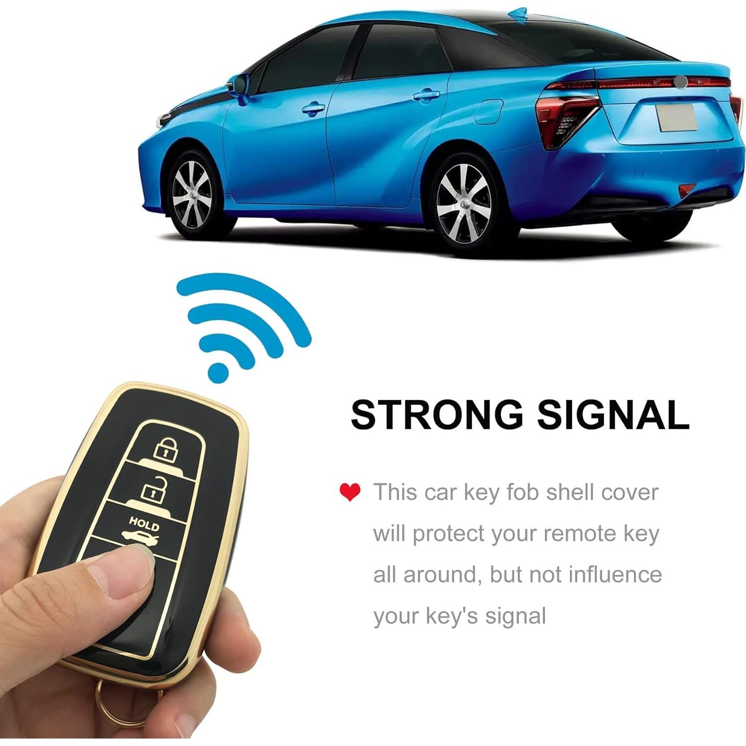 Funda de Llavero TPU para Toyota RAV4 Camry Corolla Negro