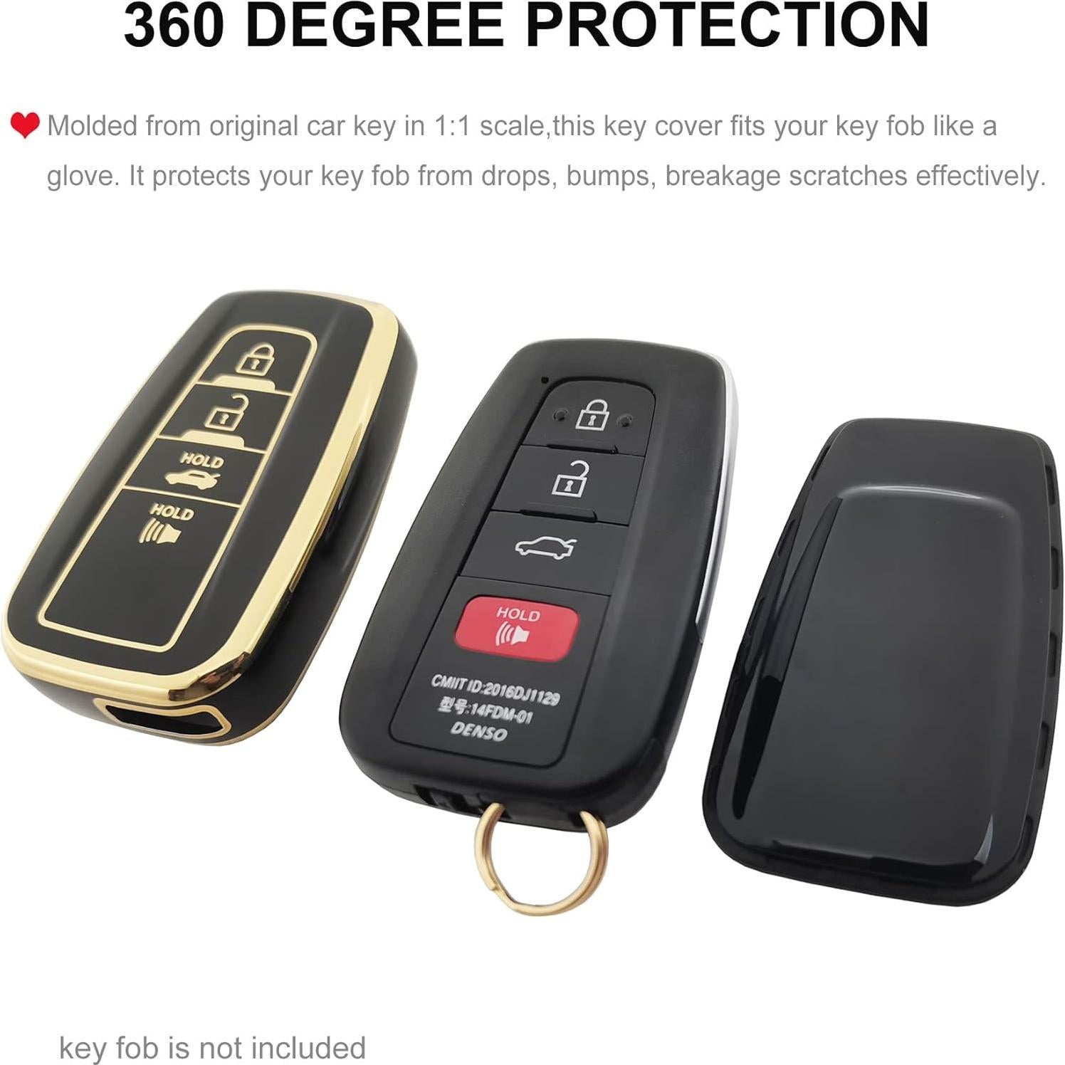 Funda de Llavero TPU para Toyota RAV4 Camry Corolla Negro