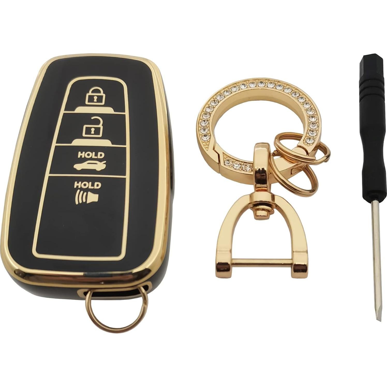 Funda de Llavero TPU para Toyota RAV4 Camry Corolla Negro