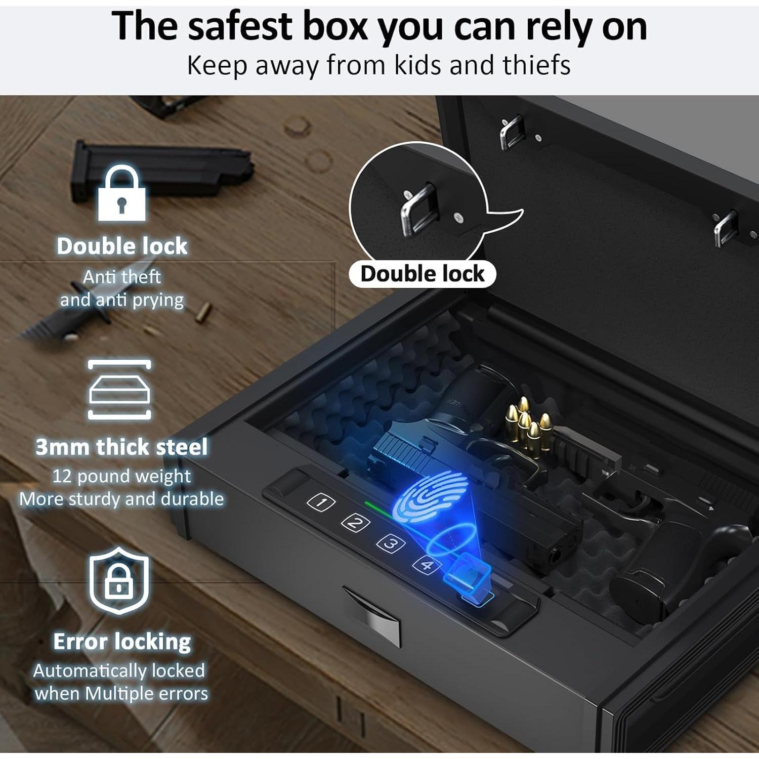 Caja Fuerte Biométrica PATRON ps3101 38.6x29.7x8.1cm