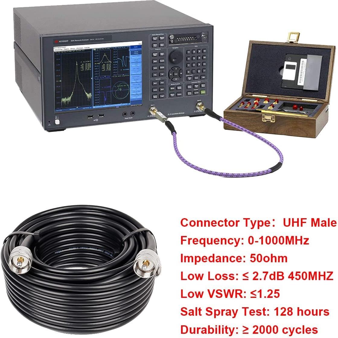 Cable Coaxial RG8x 1ft MOOKEERF PL259 Macho a Macho