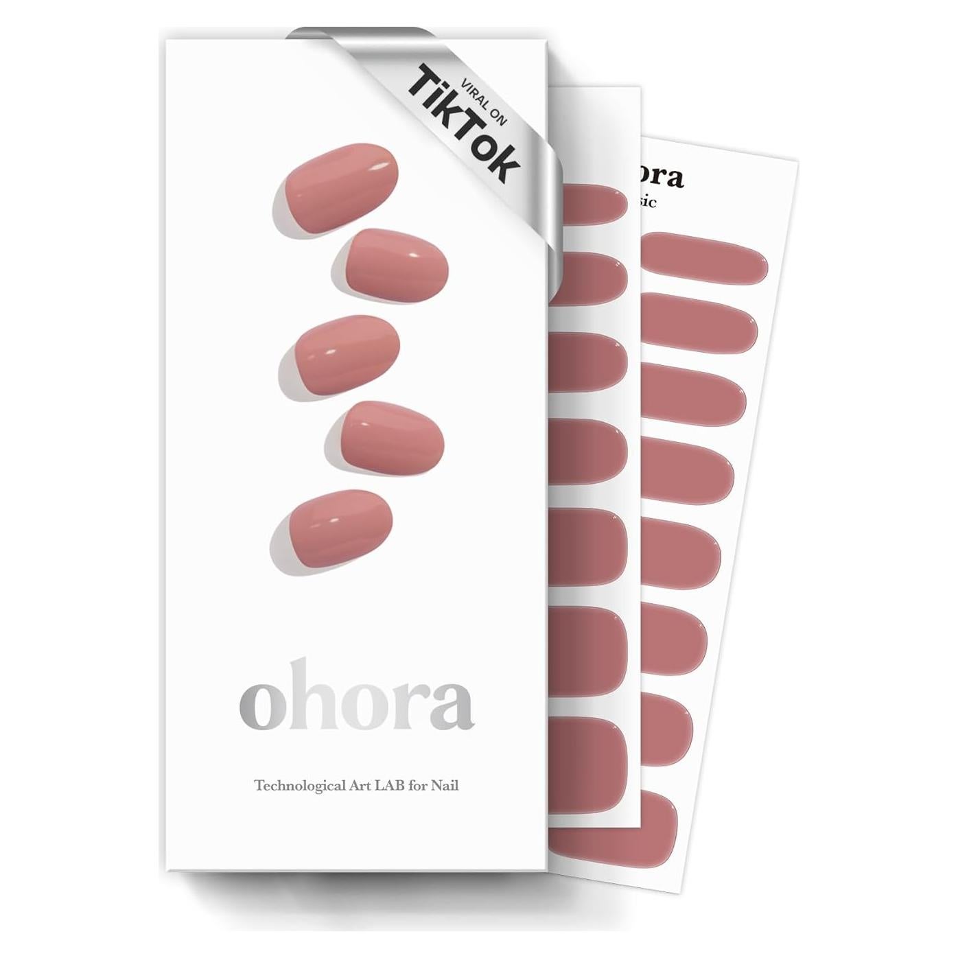 Tiras de Uñas de Gel Semi Curadas ohora N Rosa Ceniza