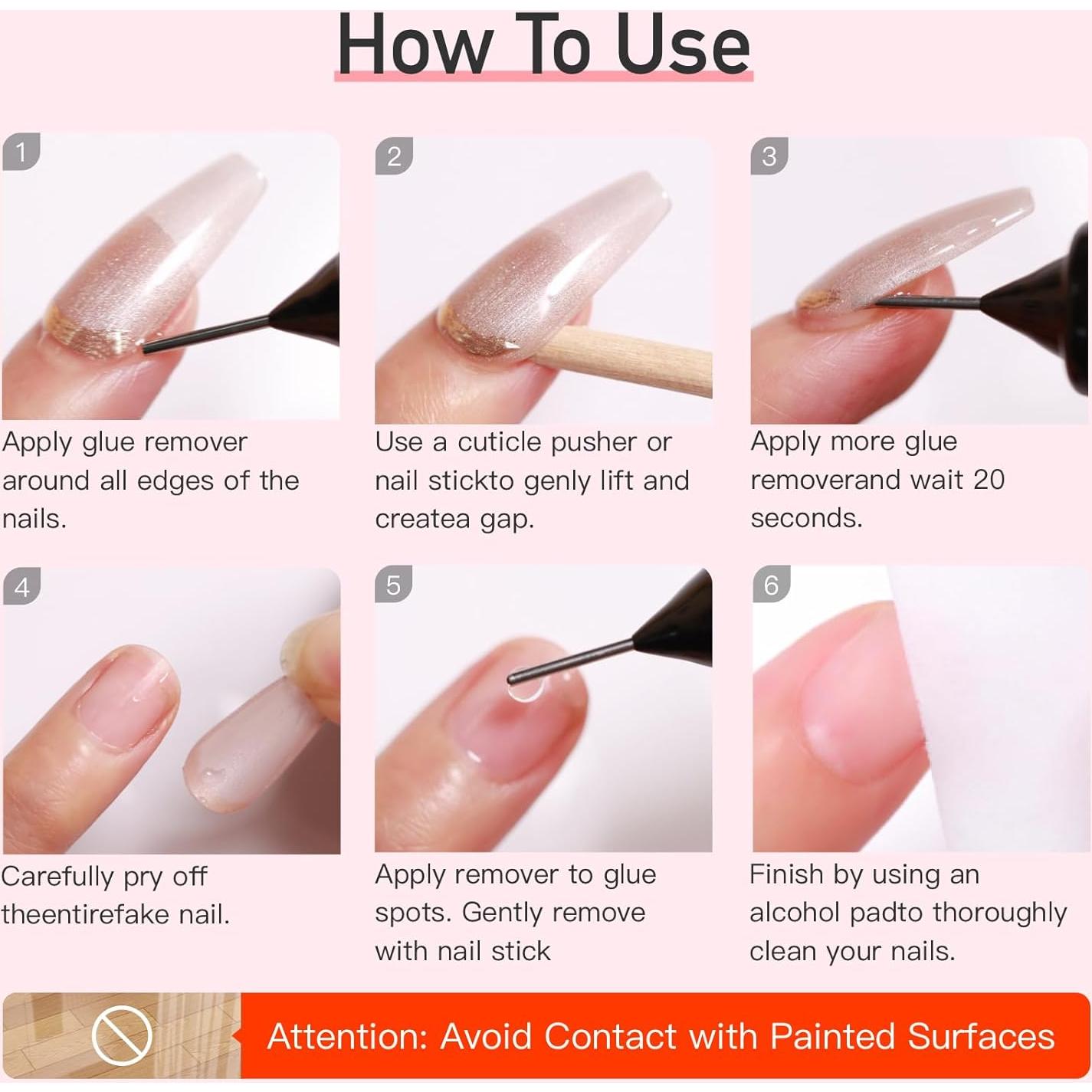 Removedor de Pegamento para Uñas Curvlife 20ml 2pcs Sin Acetona