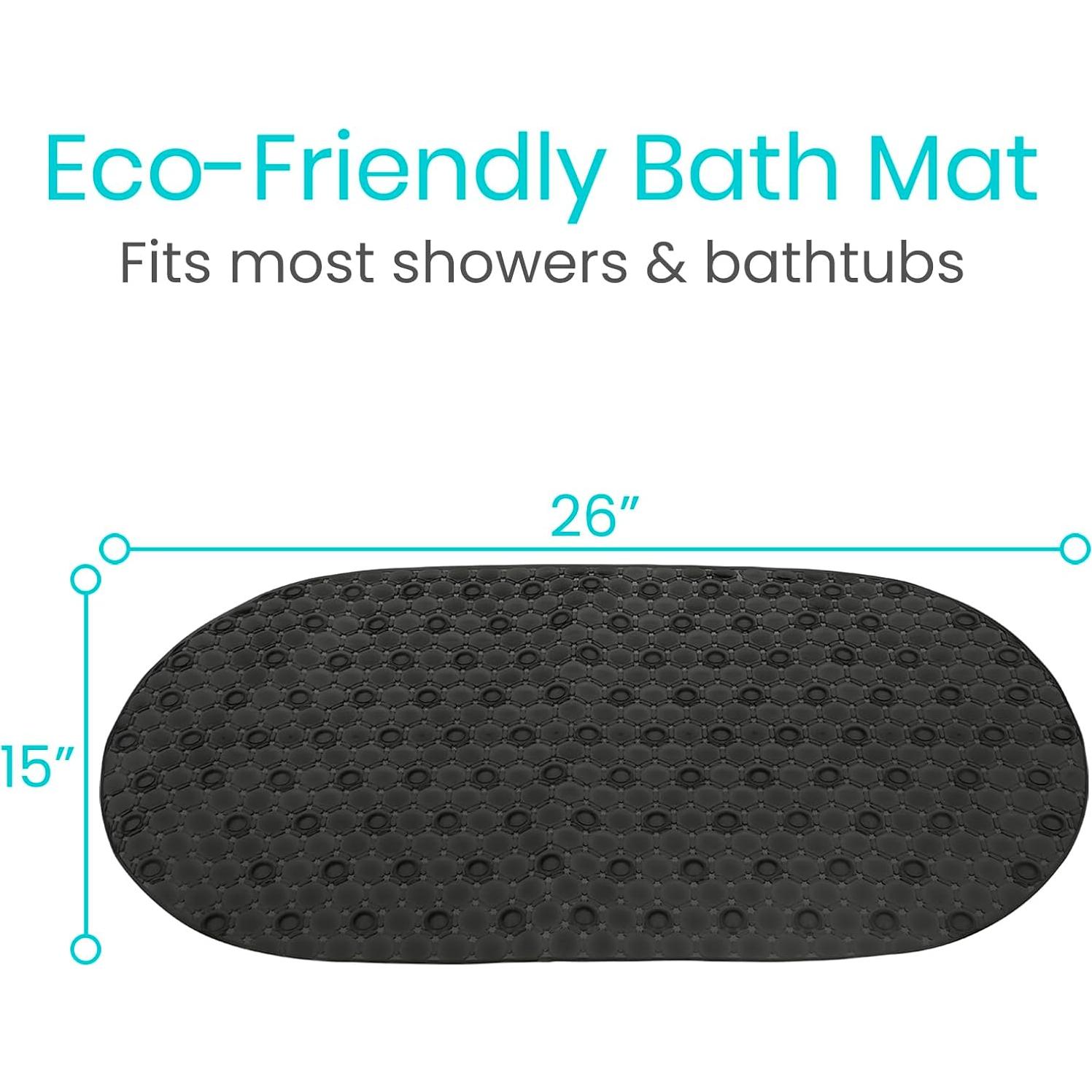 Alfombrilla Ovalada Antideslizante Vive 66x38cm Negra