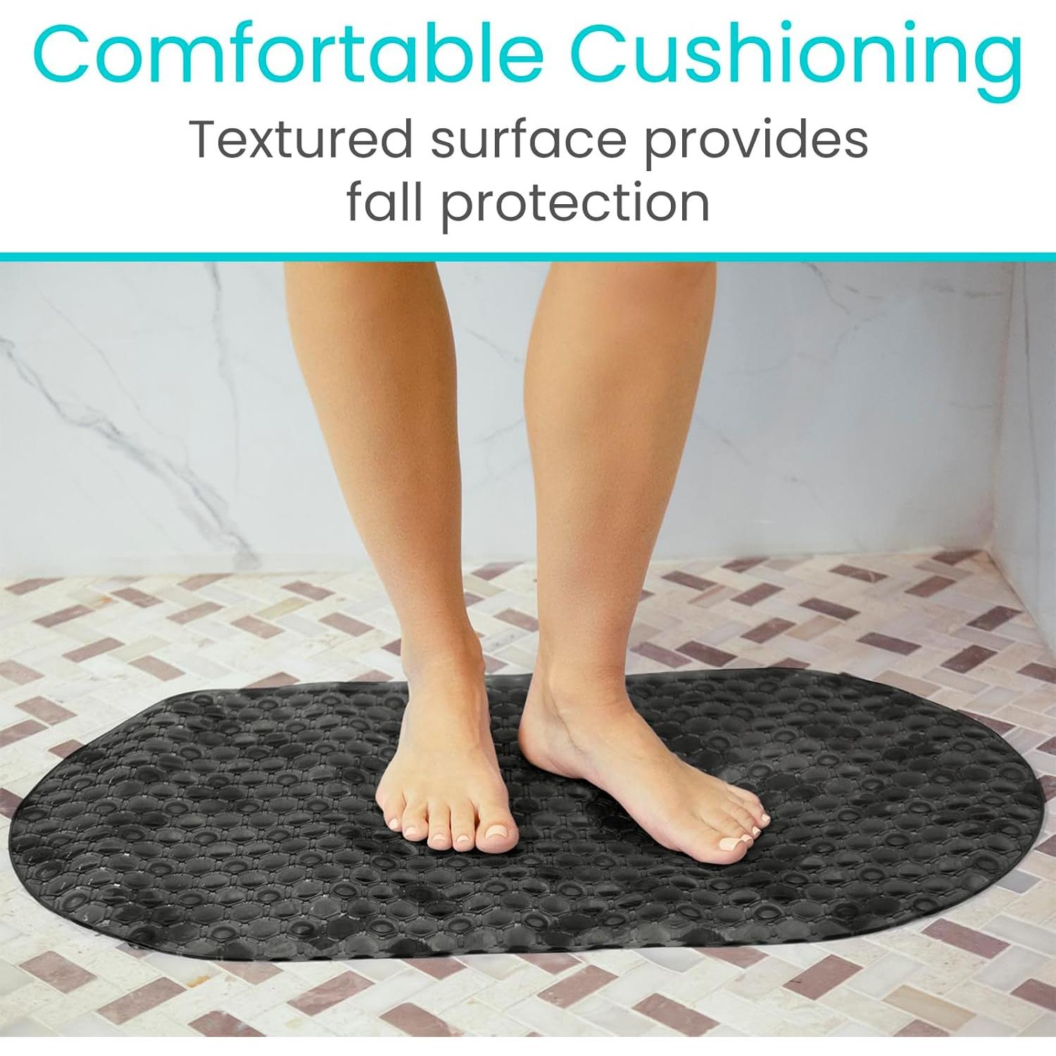 Alfombrilla Ovalada Antideslizante Vive 66x38cm Negra