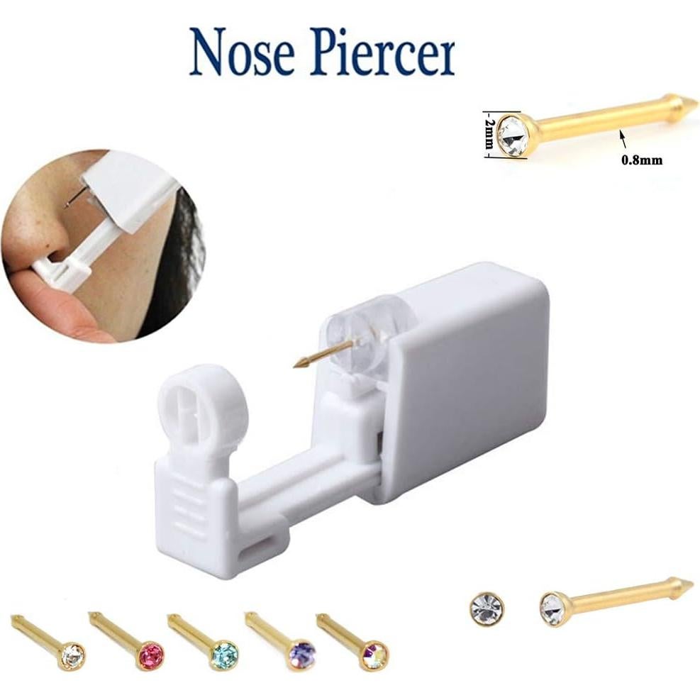 Kit de Perforación de Nariz Silver Angel con Pistola y Aretes